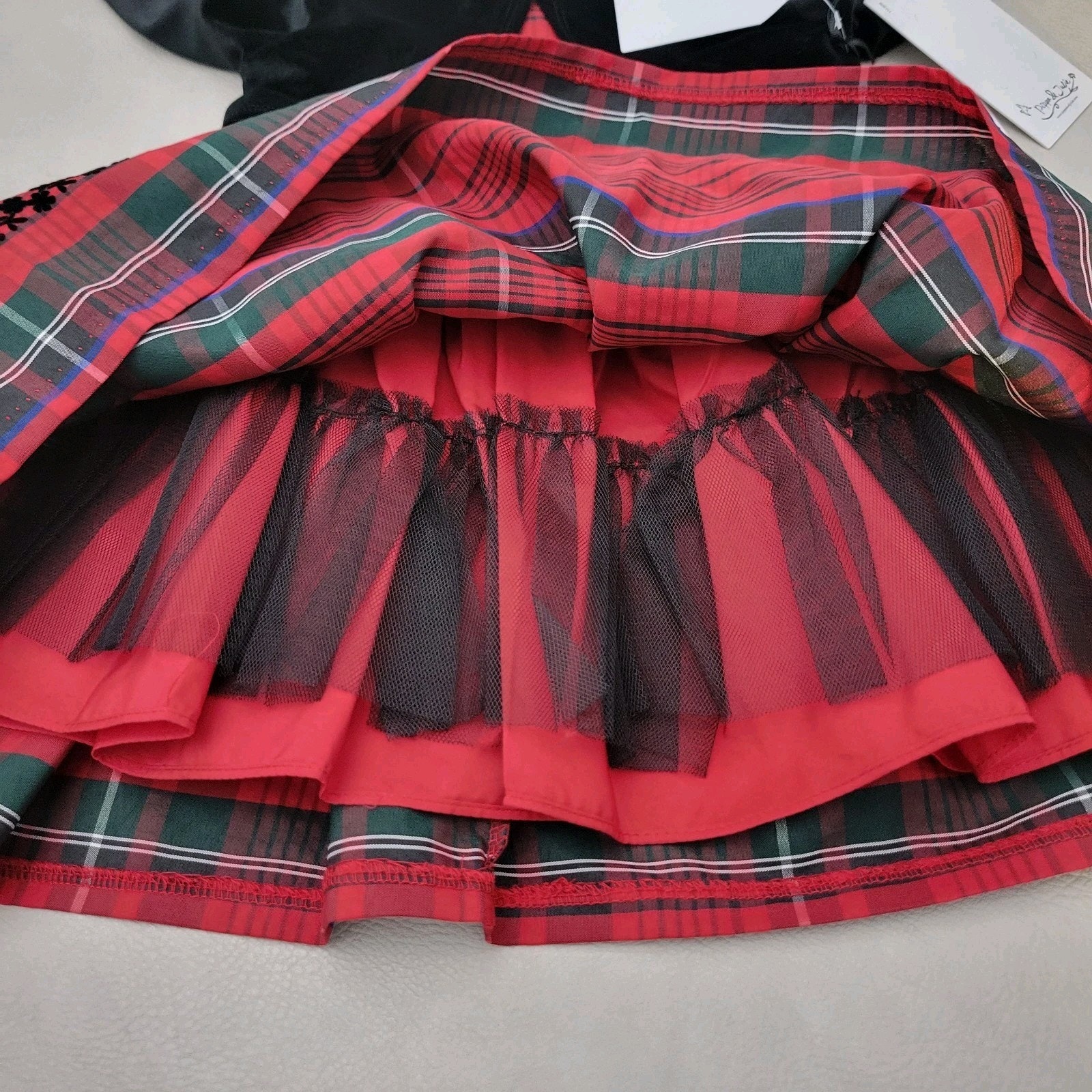 Pippa & Julie Girls 18 M Plaid Holiday Dress Black Velvet Bolero Jacket Outfit — image 8 of 8